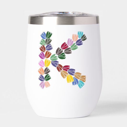 Farbenfrohe Tulip Lettered "K" (Vorderseite)