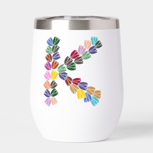 Farbenfrohe Tulip Lettered "K" (Rückseite)