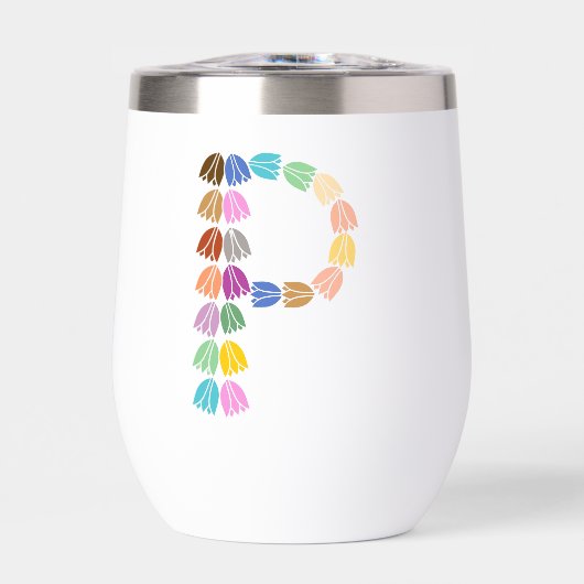 Farbenfrohe Tulip Lettered "P" (Vorderseite)