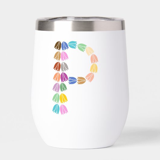 Farbenfrohe Tulip Lettered "P" (Rückseite)