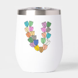 Farbenfrohe Tulip Lettered "V"