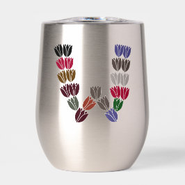 Farbenfrohe Tulip Lettered "W"