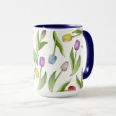 Farbenfrohe Tulip Muster Tasse (VorderseiteRechts)