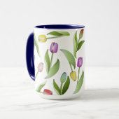 Farbenfrohe Tulip Muster Tasse (Vorderseite Links)