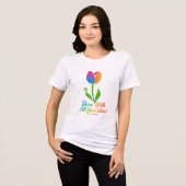 Farbenfrohe Tulip "Shine all Year" Girls’ T - Shir Tri-Blend Shirt (Vorderseite voll)