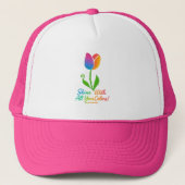 Farbenfrohe Tulip "Shine all Year" Trucker Cap Truckerkappe (Vorderseite)