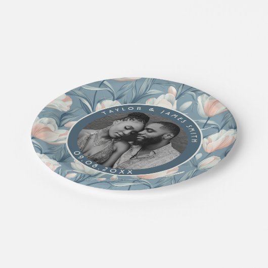 Farbenfrohe Tulip-Teller für Sommerhochzeiten Pappteller (Schrägansicht)