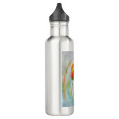 Farbenfrohe Tulip und Butterfly Wasserfarben Blume Edelstahlflasche (Links)
