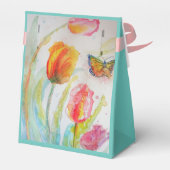 Farbenfrohe Tulip Wasserfarbe Party Take Gefallen  Geschenkschachtel (Rückseite)