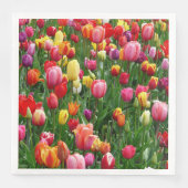 Farbenfrohe Tulips Blume Papier Napkins Serviette (Vorderseite)