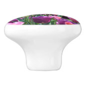 Farbenfrohe Tulips Dresser Knob Keramikknauf (Seitenansicht)
