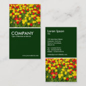 Farbenfrohe Tulips - Dunkelgrün Visitenkarte (Vorne/Hinten)