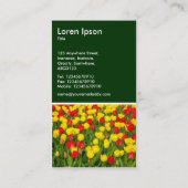 Farbenfrohe Tulips - Dunkelgrün Visitenkarte (Rückseite)