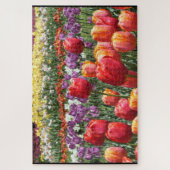 Farbenfrohe Tulips im Bloom Elizabeth Park Hartfor Puzzle (Vertikal)