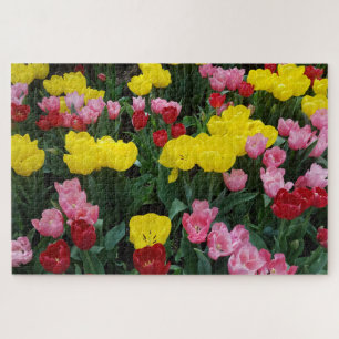 Farbenfrohe Tulips im Garten Puzzle