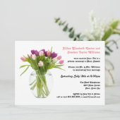 Farbenfrohe Tulips in Vase - Hochzeitsankündigung Einladung (Stehend Vorderseite)