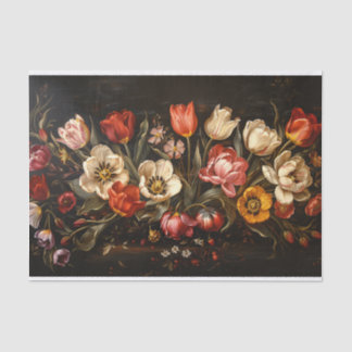 Farbenfrohe Tulips Malerei botanisches Dekoupage Seidenpapier