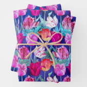 Farbenfrohe Tulips Muster Geschenkpapier Set (Beispiel)