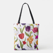 Farbenfrohe Tulips Muster Tasche (Rückseite)