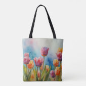 Farbenfrohe Tulips Tüte für den Frühling Tasche (Rückseite)