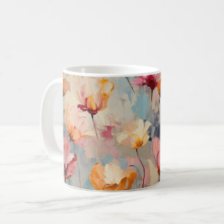 Farbenfrohe Tulips Wasserfarbenes Muster Kaffeetasse
