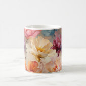 Farbenfrohe Tulips Wasserfarbenes Muster Kaffeetasse (Mittel)