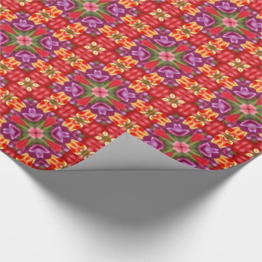 Farbenfrohe Tulissen Geschenkpapier (Ecke)