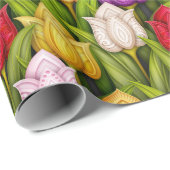 Farbenfrohe Tulissen Geschenkpapier (Rolleneckpunkt)