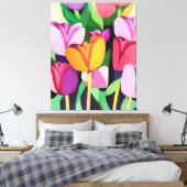 Farbenfrohe Tulpen Abstrakte Kunst Leinwanddruck (Insitu (Schlafzimmer))