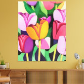 Farbenfrohe Tulpen Abstrakte Kunst Leinwanddruck (Insitu (Wohnzimmer))