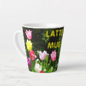 Farbenfrohe Tulpen Kust. LATTE TASSE Latte Tasse (Linke Ecke)