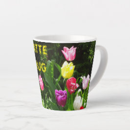 Farbenfrohe Tulpen Kust. LATTE TASSE Latte Tasse