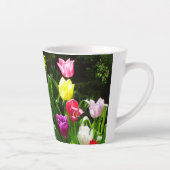 Farbenfrohe Tulpen Kust. LATTE TASSE Latte Tasse (Rechts)