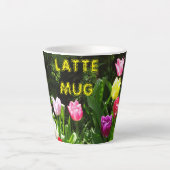Farbenfrohe Tulpen Kust. LATTE TASSE Latte Tasse (Vorderseite)