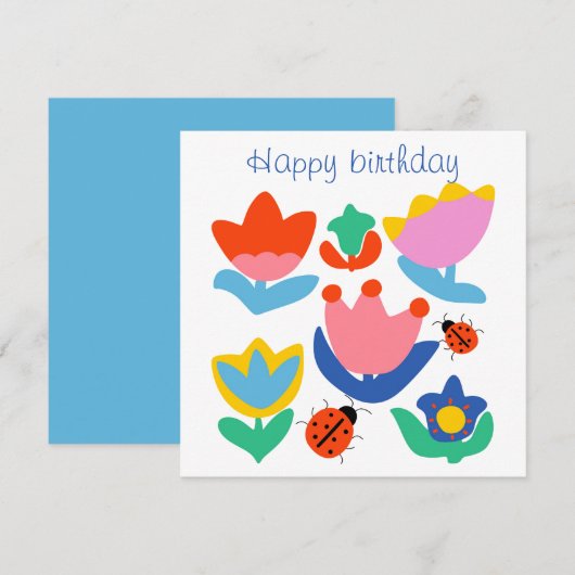 Farbenfrohe Tulpen mit Ladybugs (Vorne/Hinten)