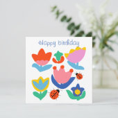 Farbenfrohe Tulpen mit Ladybugs (Stehend Vorderseite)