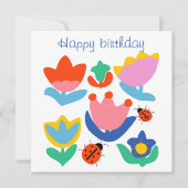 Farbenfrohe Tulpen mit Ladybugs (Vorderseite)