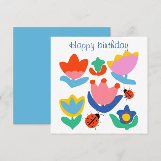 Farbenfrohe Tulpen mit Ladybugs