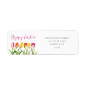 Farbenfrohe Tulpen Oster-Rücksendeadresse (Vorne)