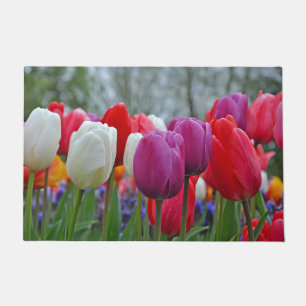 Farbenfrohe Tulpen Schönheit   Fußmatte