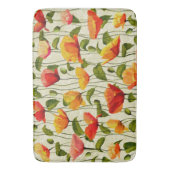 Farbenfrohe Tulpenmuster mit Blätter Venen Badematte (Vorderseite Vertikal)