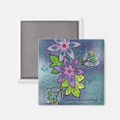 Farbenfrohe Tulps-Magnet (Quadrat) Magnet (Vorderseite/Rückseite)