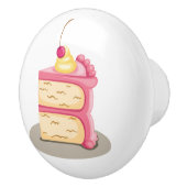 Farbenfrohe Tüpfelkuchen - Illustration Rosa Icing Keramikknauf (Rechts)