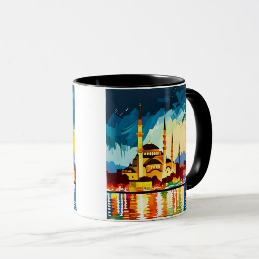 Farbenfrohe Türkei/Istanbul Souvenir Tasse (VorderseiteRechts)
