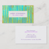 Farbenfrohe türkisblaue Bambusnatur Visitenkarte (Vorne/Hinten)