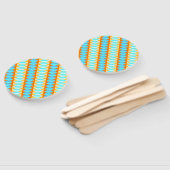 Farbenfrohe türkisblaue gelbe Farbe Fächer (Non-assembled)