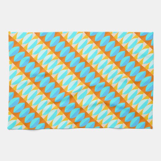 Farbenfrohe türkisblaue gelbe Farbe Geschirrtuch (Horizontal)