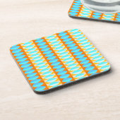Farbenfrohe türkisblaue gelbe Farbe Getränkeuntersetzer (Linke Seite)
