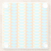 Farbenfrohe türkisblaue gelbe Farbe Glasuntersetzer (Rückseite)