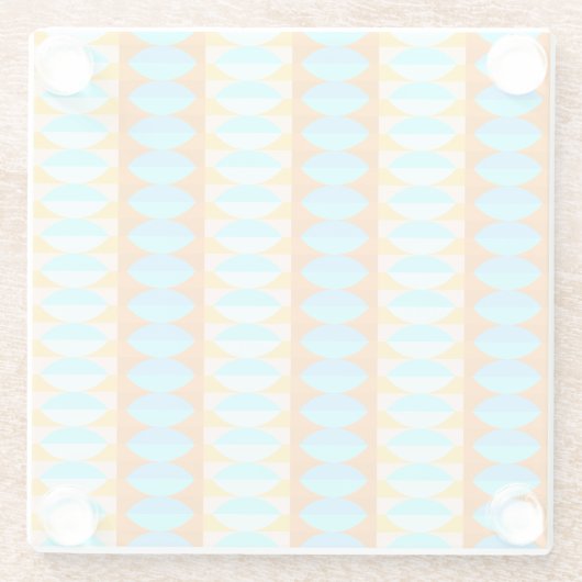 Farbenfrohe türkisblaue gelbe Farbe Glasuntersetzer (Rückseite)